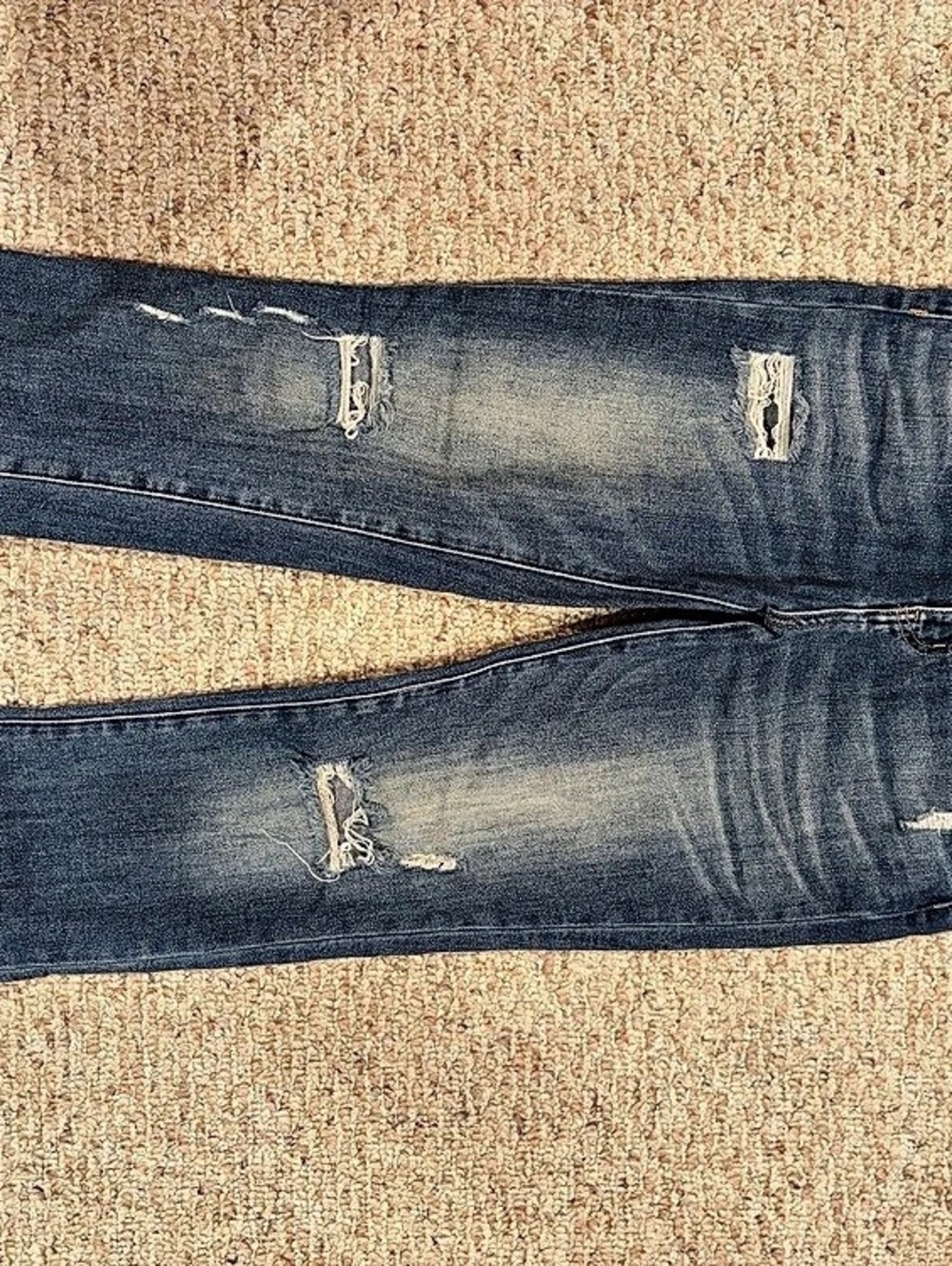 Risen Jeans Distressed Skinny Jeans in Blue